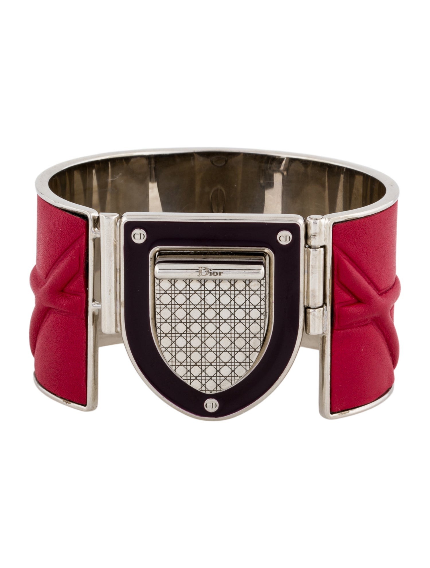 Christian Dior Leather & Enamel Diorama Bracelet